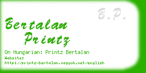 bertalan printz business card